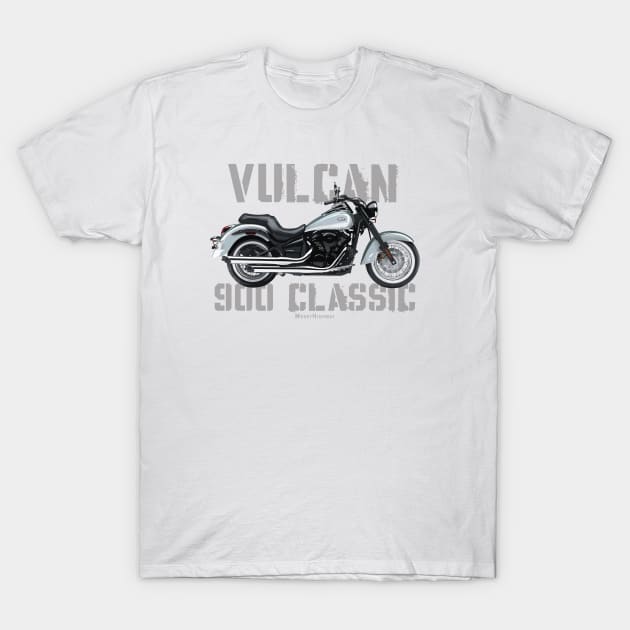 Kawasaki Vulcan 900 Classic, white sg T-Shirt by MessyHighway